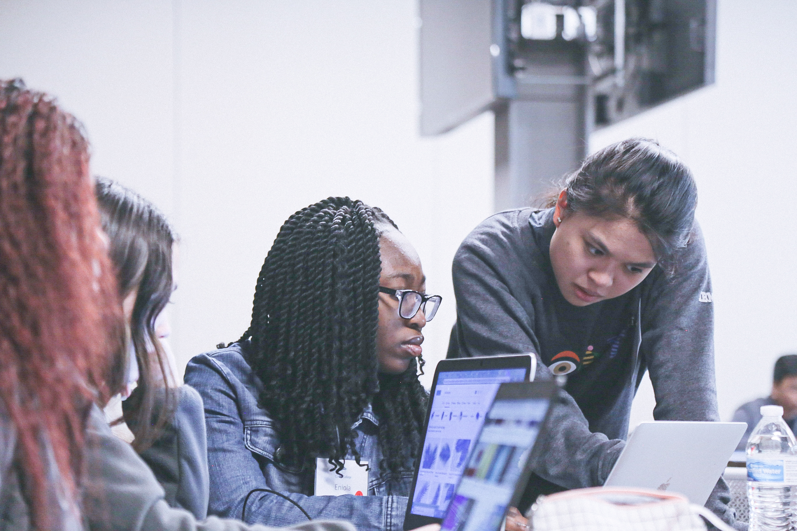 Students collaborating on projects